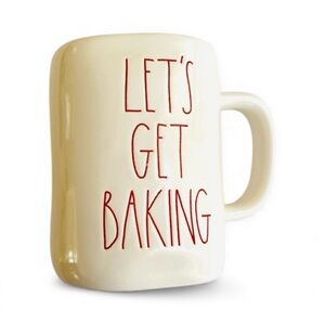RAE DUNN BY MAGENTA LETS GET BAKING MUG WHITE IVORY CERAMIC